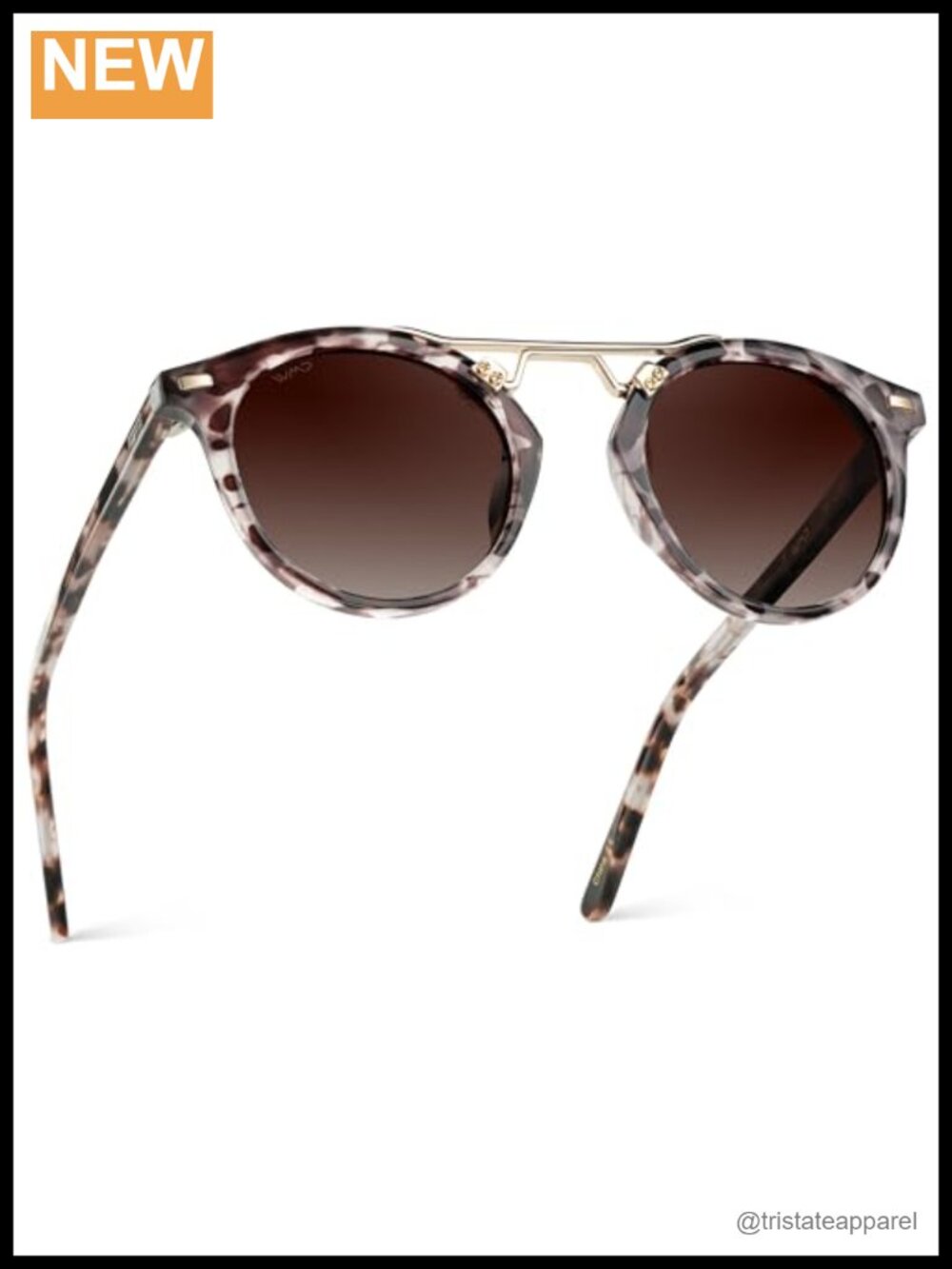 Polarized Round Sunglasses with Polycarbonate and Stainless Steel Frame,